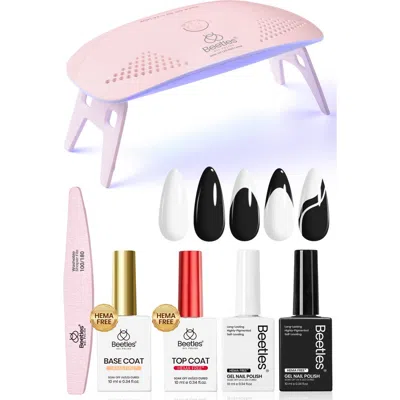 Beetles Gel Nail Polish(black&white) Kit With Uv Light