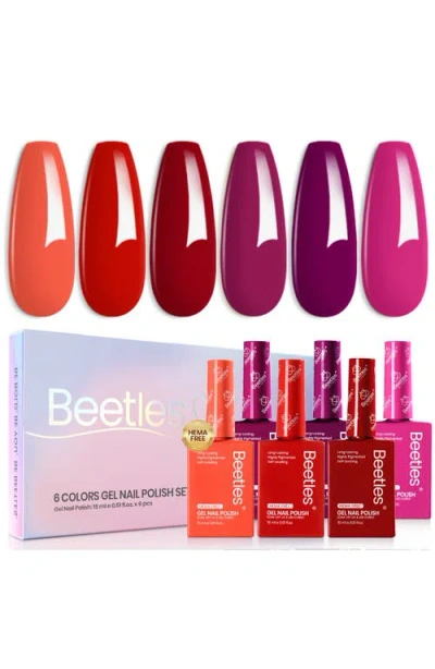Beetles Red Winter Gel Polish Set 6 Colors In Multi