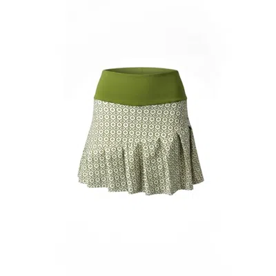 Befitnesslou Women's Green / White Skirt Mint Fleur De Lis In Multi