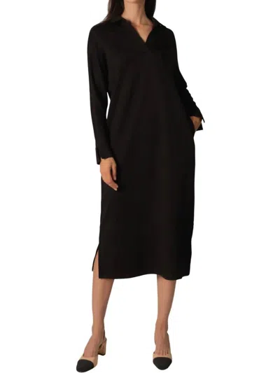 Before You Butter Modal Collared Dress In Black
