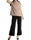 Before You Butter Modal Mock Neck Capped Sleeve Top In Taupe In Grey