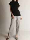 Before You Butter Modal Mock Neck Top In Black In Black
