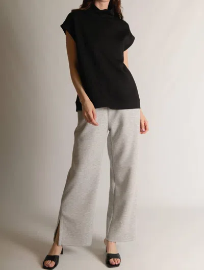 Before You Butter Modal Mock Neck Top In Black