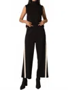 Before You Butter Side Contrast Stripe Pants In Black/ivory In Black