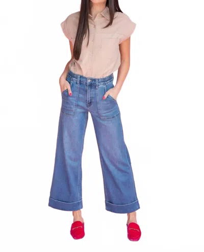 Before You Button Down Collar Shirt In Taupe In Blue