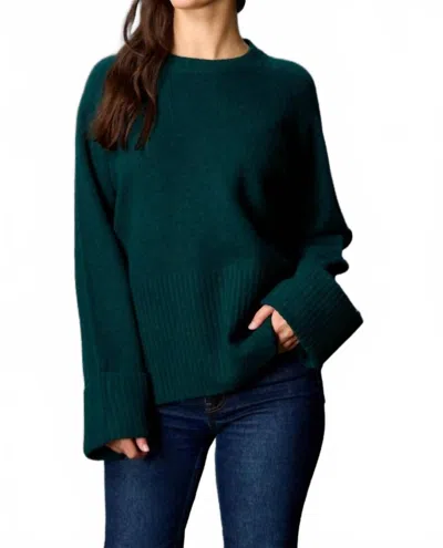 Before You Collection Ashton Wide Sleeve With Folded Cuff Sweater In Forest Green