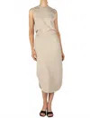Before You Collection Butter Modal Midi Skirt In Taupe In Gray