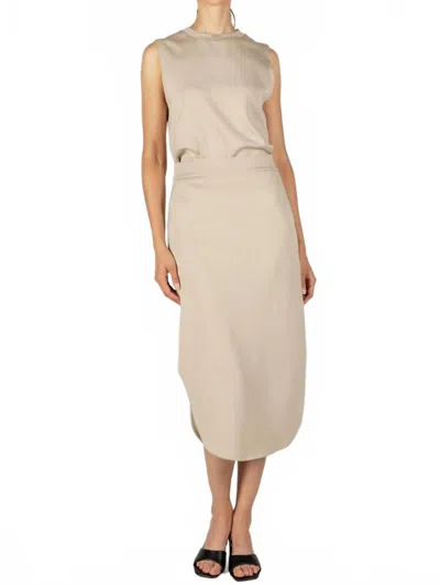 Before You Collection Butter Modal Midi Skirt In Taupe In Gray
