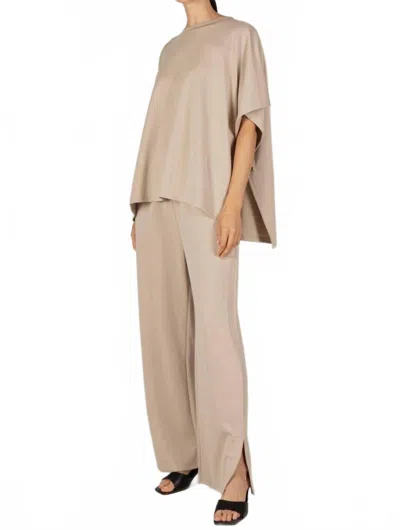 Before You Collection Butter Modal Wide Leg Pants In Taupe In Multi