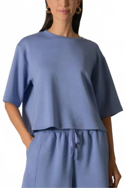 Before You Collection Cornflower Scuba Top In Blue