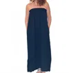 Before You Collection Gauze Shirred Babydoll Strapless Maxi Dress In Black