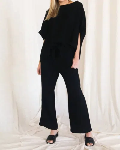 Before You Collection Gauze Waist Tie Pants In Black