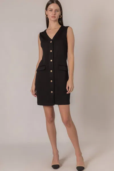 Before You Collection Isabel Tuxedo Dress In Black