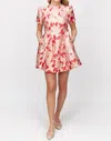 Before You Collection Jacquard Mini Dress In Pink/red In Multi