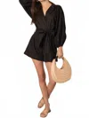 Before You Collection Linen Romper In Black In Black