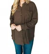 Before You Collection Oversized Button Down Shirt In Chocolate Brown
