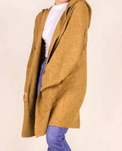 Before You Collection P Cill Oversize Hoodie Cardigan In Camel In Brown