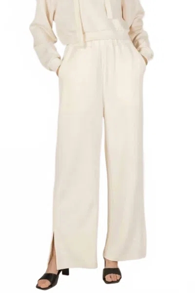 Before You Collection Scuba Modal Wide Leg Pants In Cream In Neutral