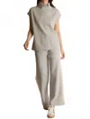 Before You Collection Side Stripe Wide Leg Pant In Grey/ White