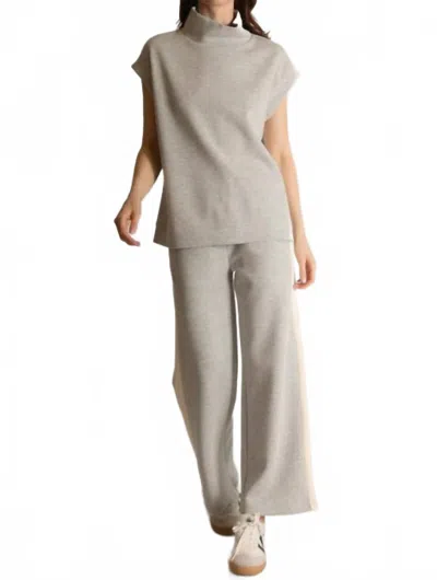 Before You Collection Side Stripe Wide Leg Pant In Grey/ White