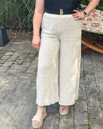 Before You Collection Summer Wide Leg Pants In Sand In White