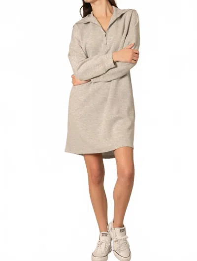 Before You Collection V-neck Ribbed Mini Dress In Heather Grey In Neutral