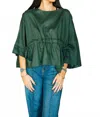 Before You Collection Washed Linen Tie Top In Green
