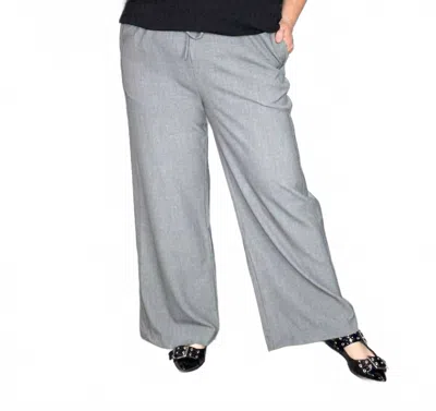 Before You Collection Wide Leg Side Detail Pants In Gray In Multi