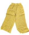 Before You Collection Women's Mineral Wash Gauze Wide Leg Pants In Tea Leaf In Multi