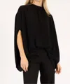 BEFORE YOU CREPE MOCK NECK TOP IN B