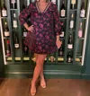 Before You Floral Jacquard Dress In Navy Metallic In Multi