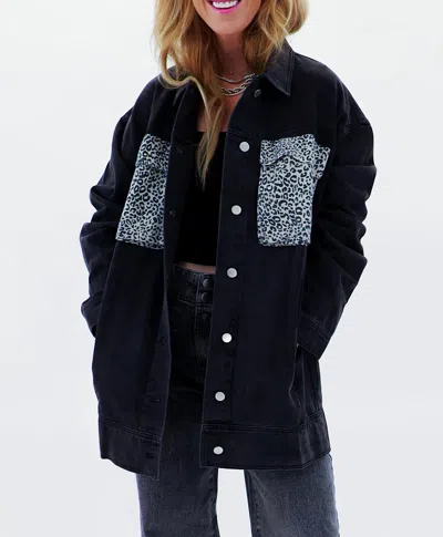 Before You Get It Oversized Shacket In Leopard Pattern In Black