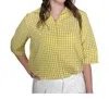 Before You Gingham Collared Top In Yellow In Yellow
