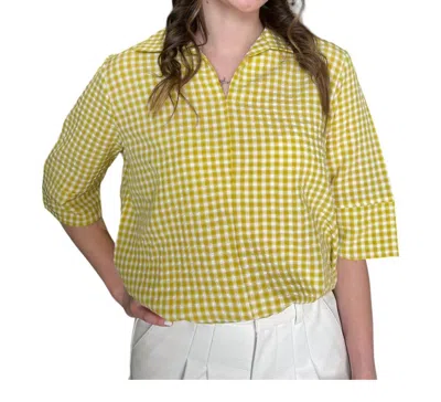 Before You Gingham Collared Top In Yellow