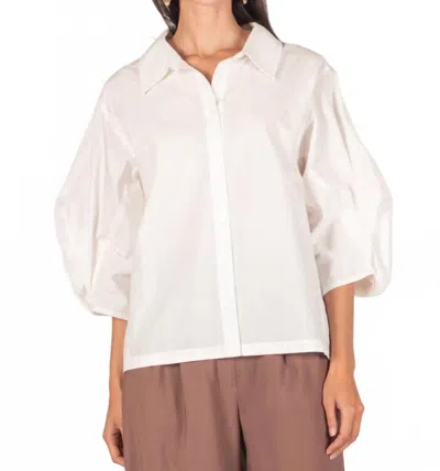 Before You Karina Puff Sleeve Top In White