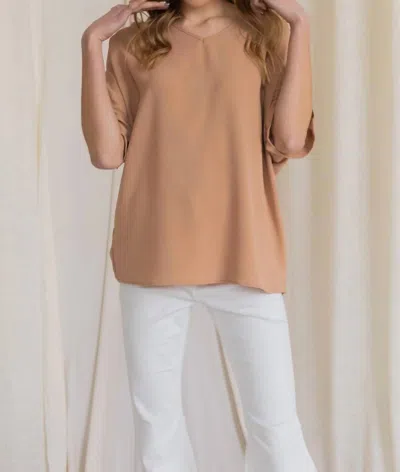 Before You Let's Chill Top In Camel In Brown