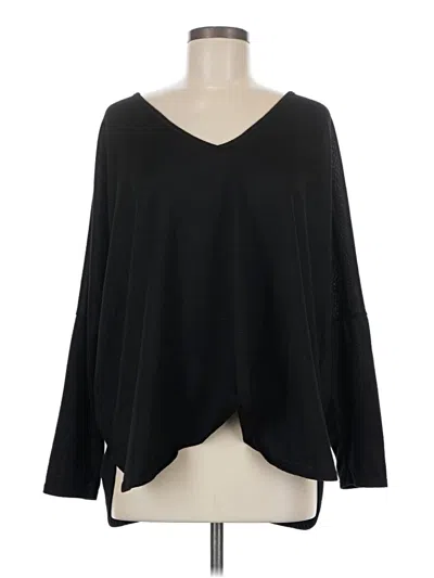 Pre-owned Before You Long Sleeve Top Black V-neck Tops