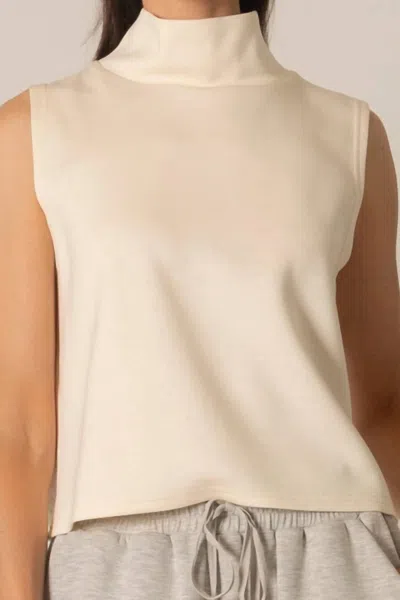 Before You Mock Neck Sleeveless Top In Ivory In Neutral