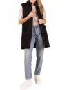 Before You Molly Quilted Midi Puffer Vest In Black