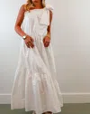 Before You One Shoulder Ruffle Maxi Dress In White In White