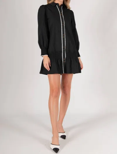 Before You Poplin Button Up Dress In Black