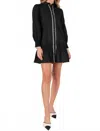 Before You Poplin Button Up Dress W/ Contrast Trim In Black In Black