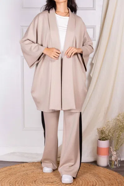 Before You Scuba Modal Cardigan In Taupe In Beige