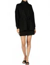 Before You Tunic Sweater W/ Adjustable Drawstring Waist In Black In Multi