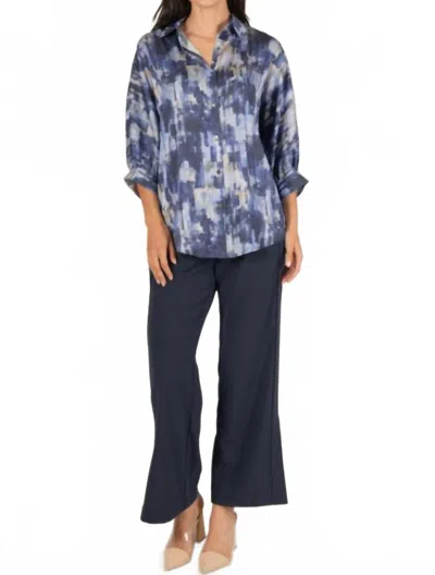 Before You Woven Wide Leg Trousers In Navy In Multi