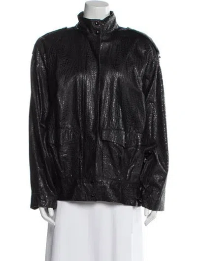 Pre-owned Begedor Italia Leather Faux Fur Jacket In Black