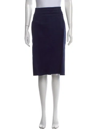 Pre-owned Begedor Italia Leather Knee-length Skirt In Blue