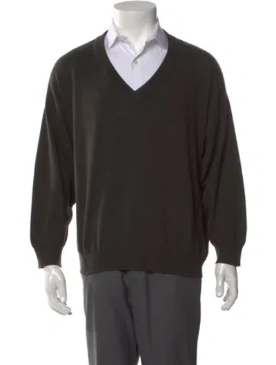 Pre-owned Begg & Co Cashmere V-neck Pullover In Green