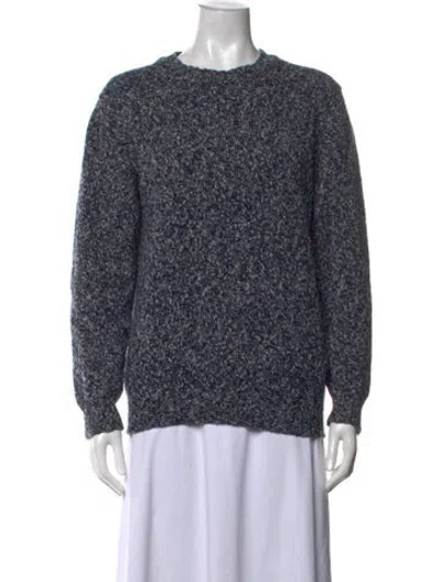 Pre-owned Begg & Co Lambswool Printed Sweater In Blue