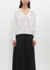 Begg X Co Aarons Scoop V Sweater In Ice White